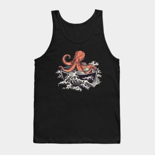 Octopus Ramen Bowl Japanese Style Tank Top